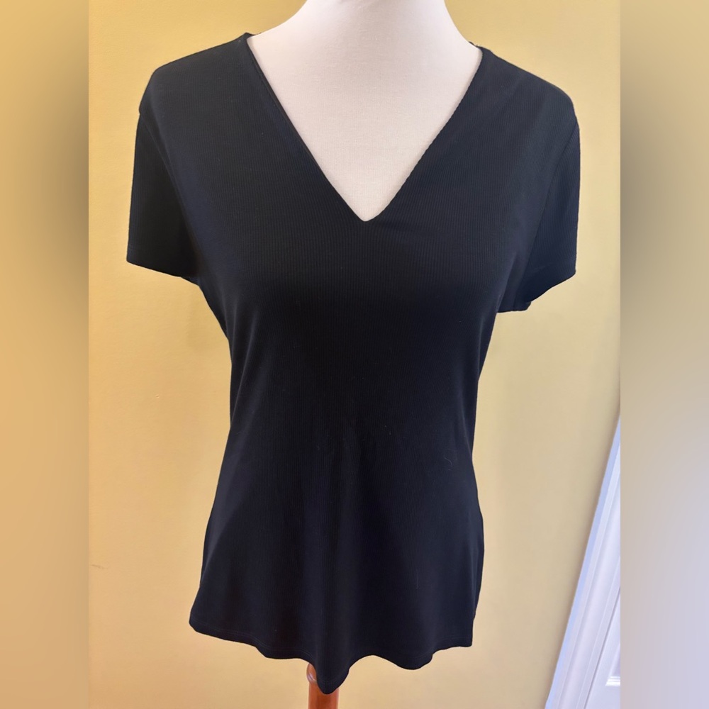 DKNY Black Fitted Short Sleeve T-Shirt